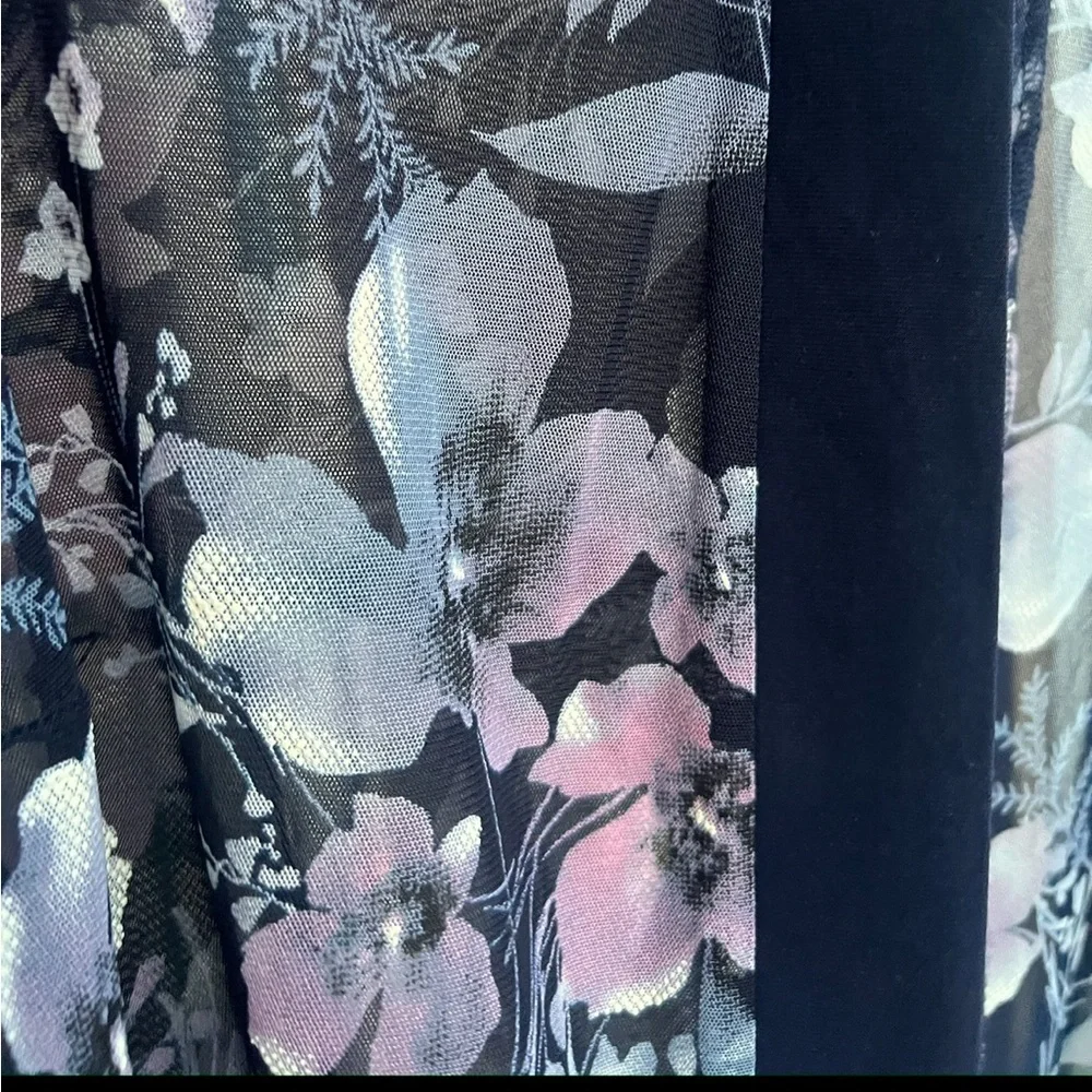 🆕 R&M Richards 22W Navy Pink Floral Mesh Jacket Kimono Cardigan Duster Plus Size - Picture 9 of 16